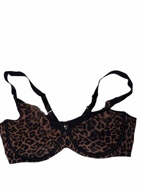 Curvy Couture Leopard Print Underwire Bra in Brown and Black